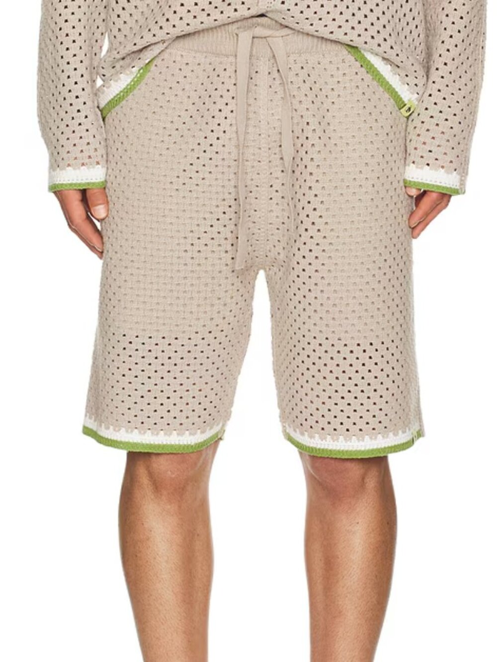 Scotch & Soda Crochet Knit Shorts Men's Tan Medium